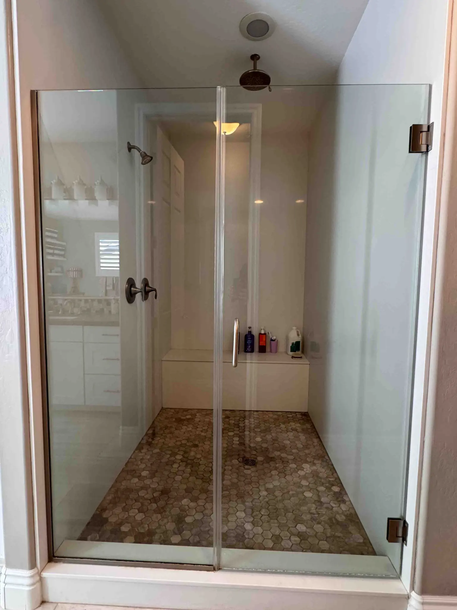 Spotless glass shower in a Las Vegas home