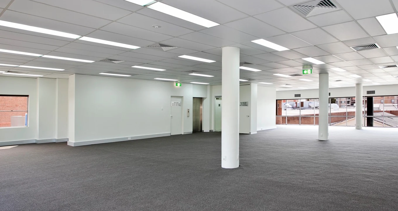 Freshly cleaned commercial space after construction